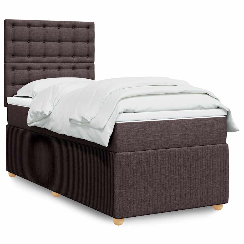 Boxspringbett Mit Matratze Stoff Dunkelbraun