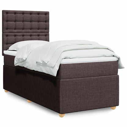 Boxspringbett Mit Matratze Stoff Dunkelbraun