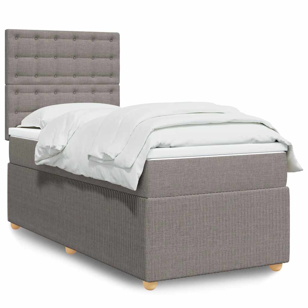 Boxspringbett Mit Matratze Stoff Taupe