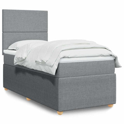 Boxspringbett Mit Matratze Stoff Hellgrau