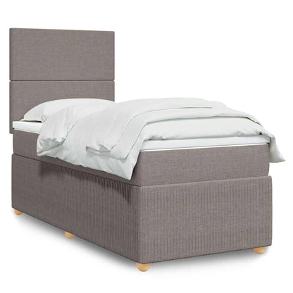Boxspringbett Mit Matratze Stoff Taupe