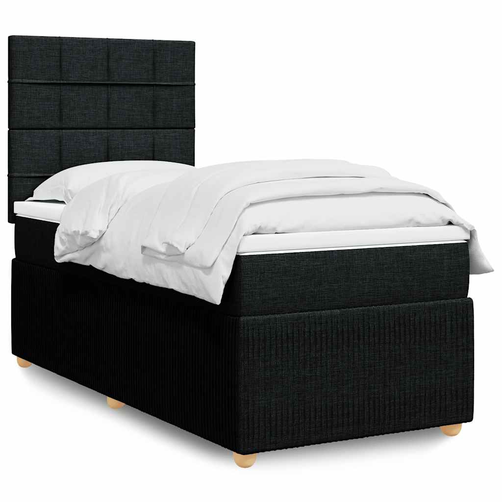 Boxspringbett Mit Matratze Stoff Schwarz