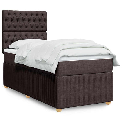 Boxspringbett Mit Matratze Stoff Dunkelbraun