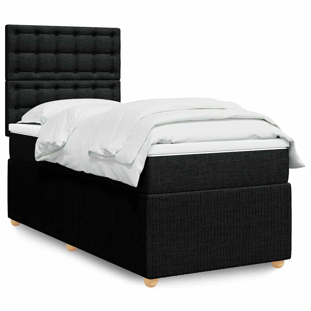 Boxspringbett Mit Matratze Stoff Schwarz