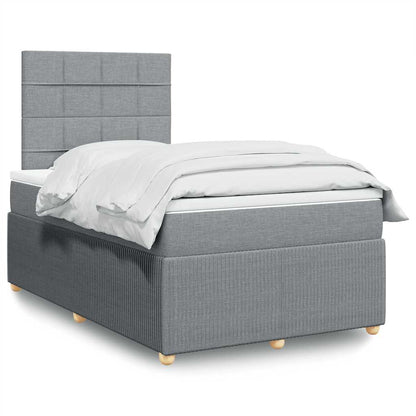 Boxspringbett Mit Matratze Stoff Hellgrau