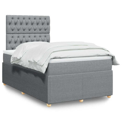 Boxspringbett Mit Matratze Stoff Hellgrau