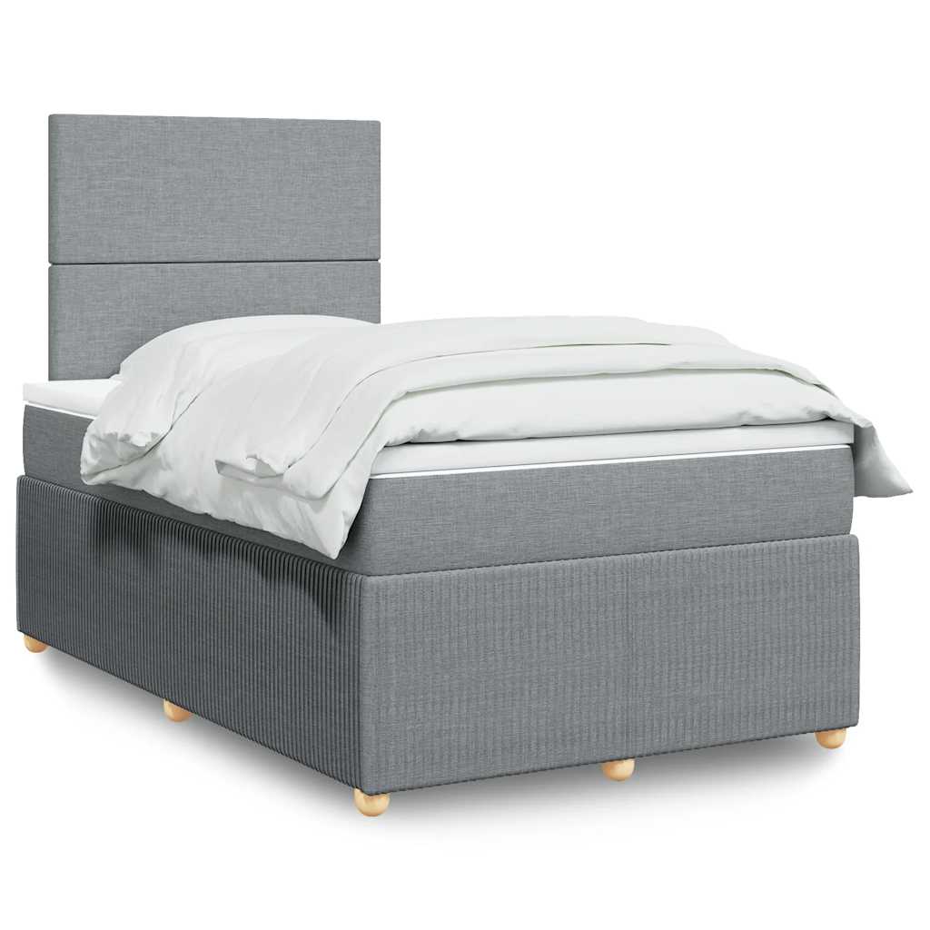 Boxspringbett Mit Matratze Stoff Hellgrau