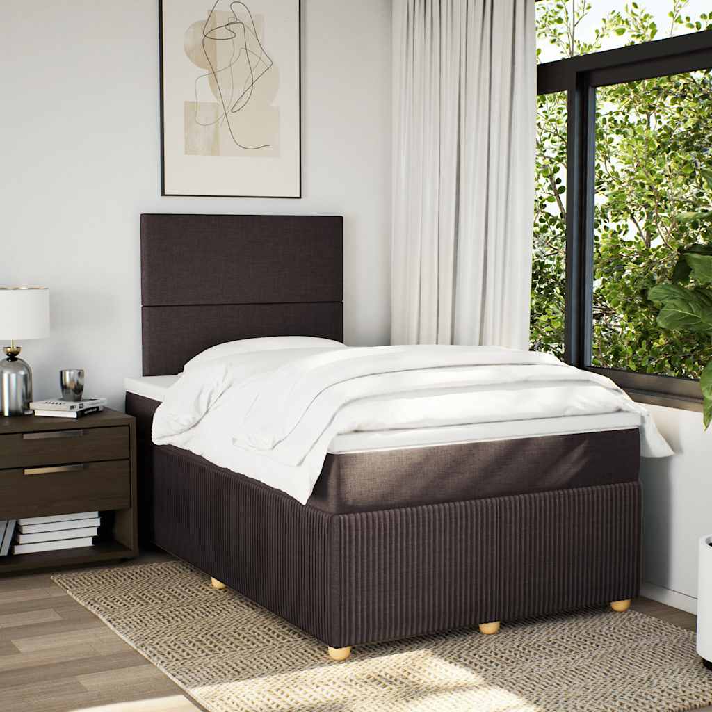 Boxspringbett Mit Matratze Stoff Dunkelbraun