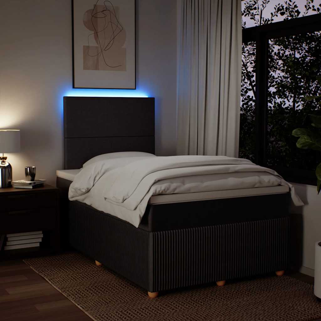 Boxspringbett Mit Matratze Stoff Dunkelbraun