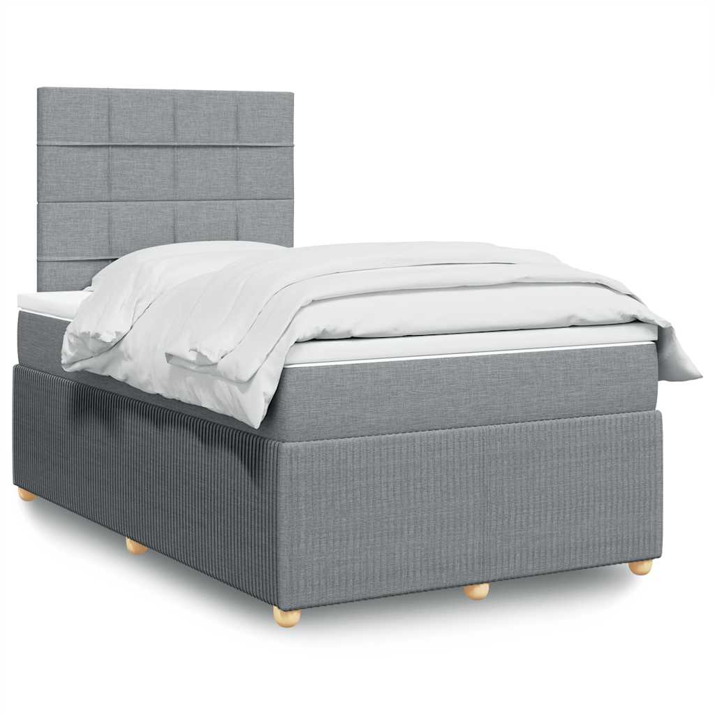 Boxspringbett Mit Matratze Stoff Hellgrau