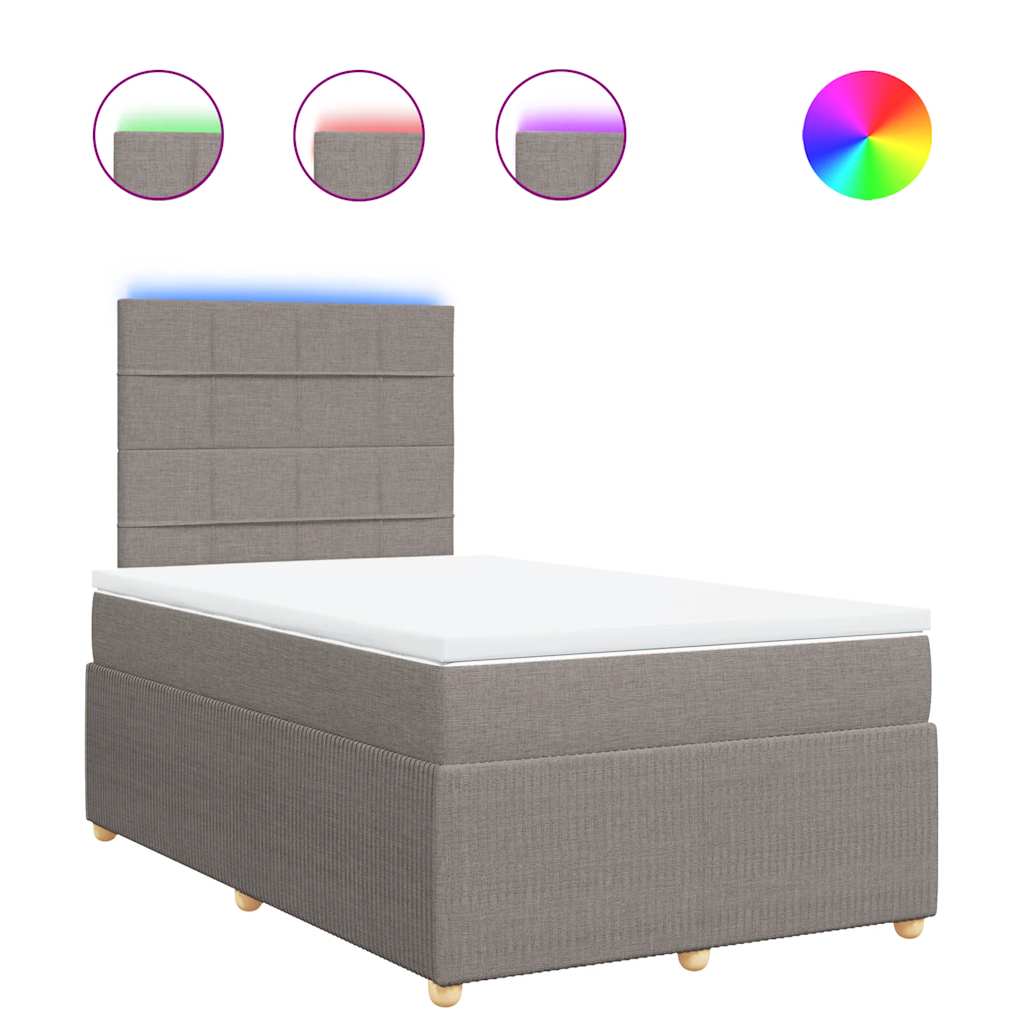 Boxspringbett Mit Matratze Stoff Taupe