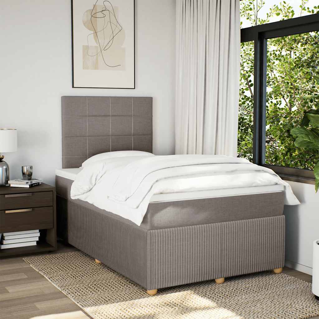 Boxspringbett Mit Matratze Stoff Taupe