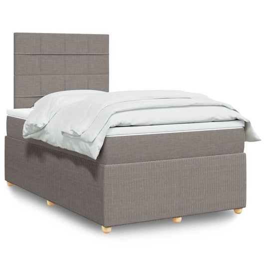 Boxspringbett Mit Matratze Stoff Taupe