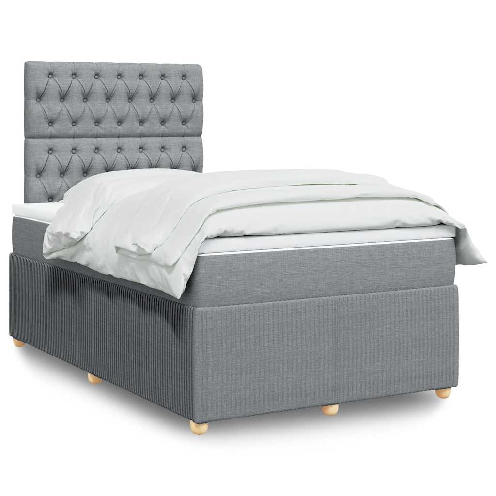 Boxspringbett Mit Matratze Stoff Hellgrau