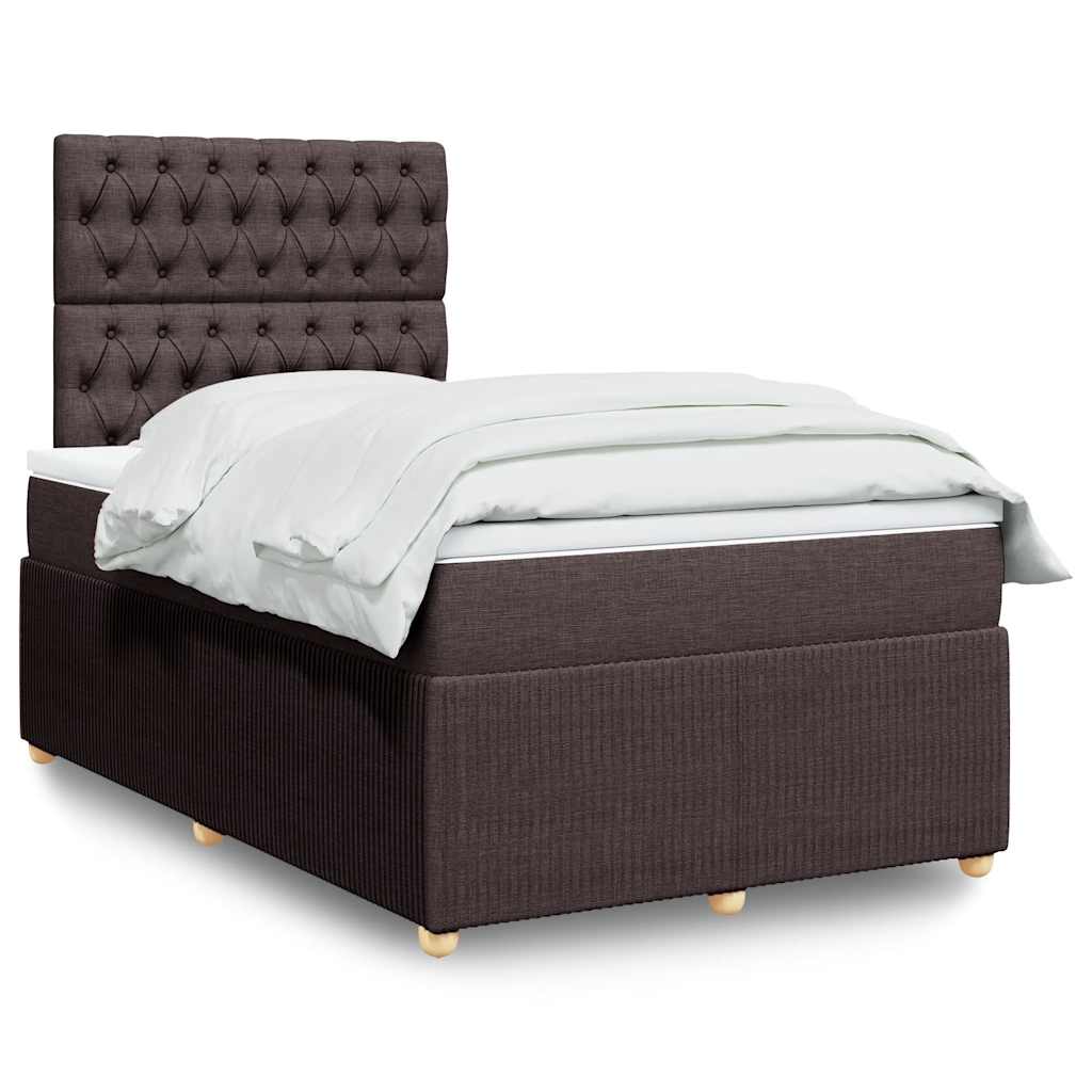 Boxspringbett Mit Matratze Stoff Dunkelbraun