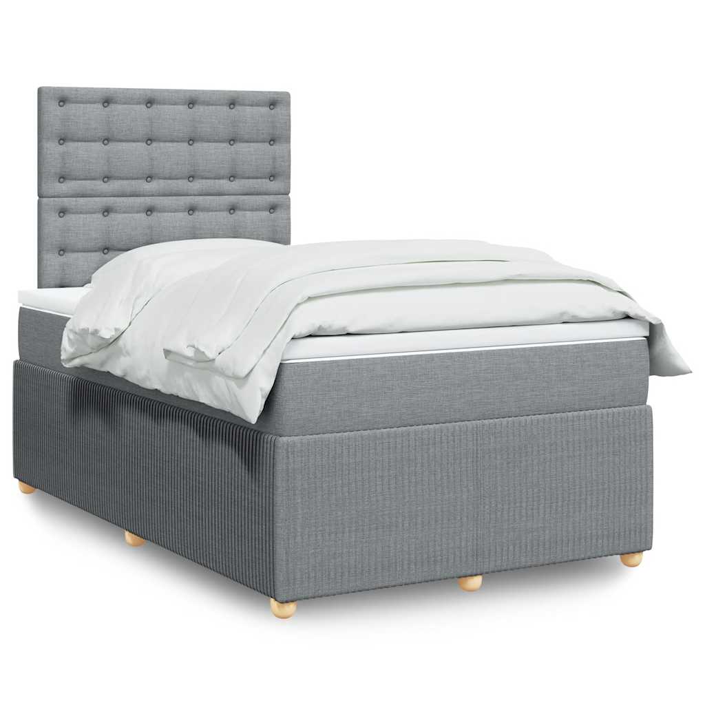 Boxspringbett Mit Matratze Stoff Hellgrau