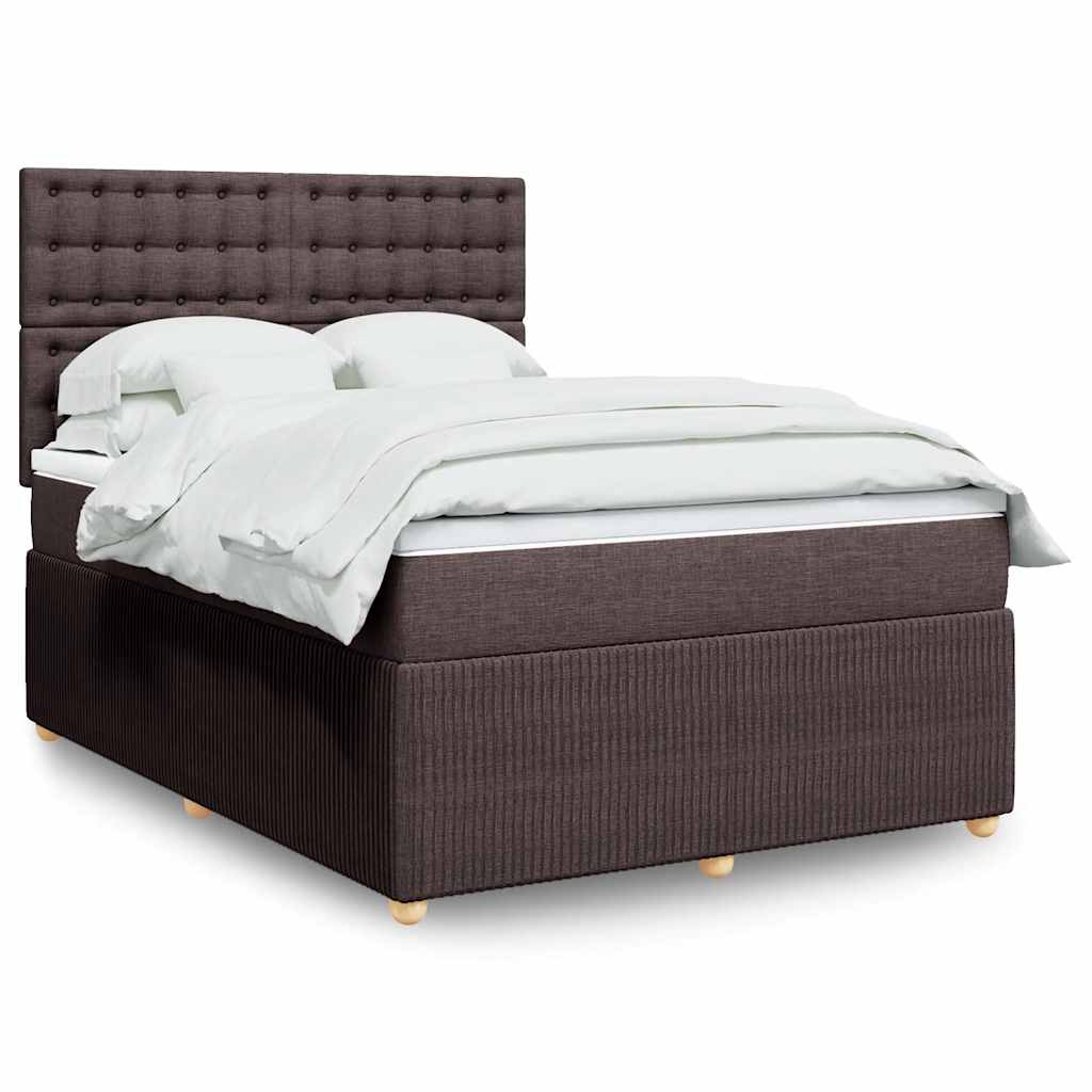 Boxspringbett Mit Matratze Stoff Dunkelbraun