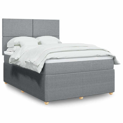 Boxspringbett Mit Matratze Stoff Hellgrau