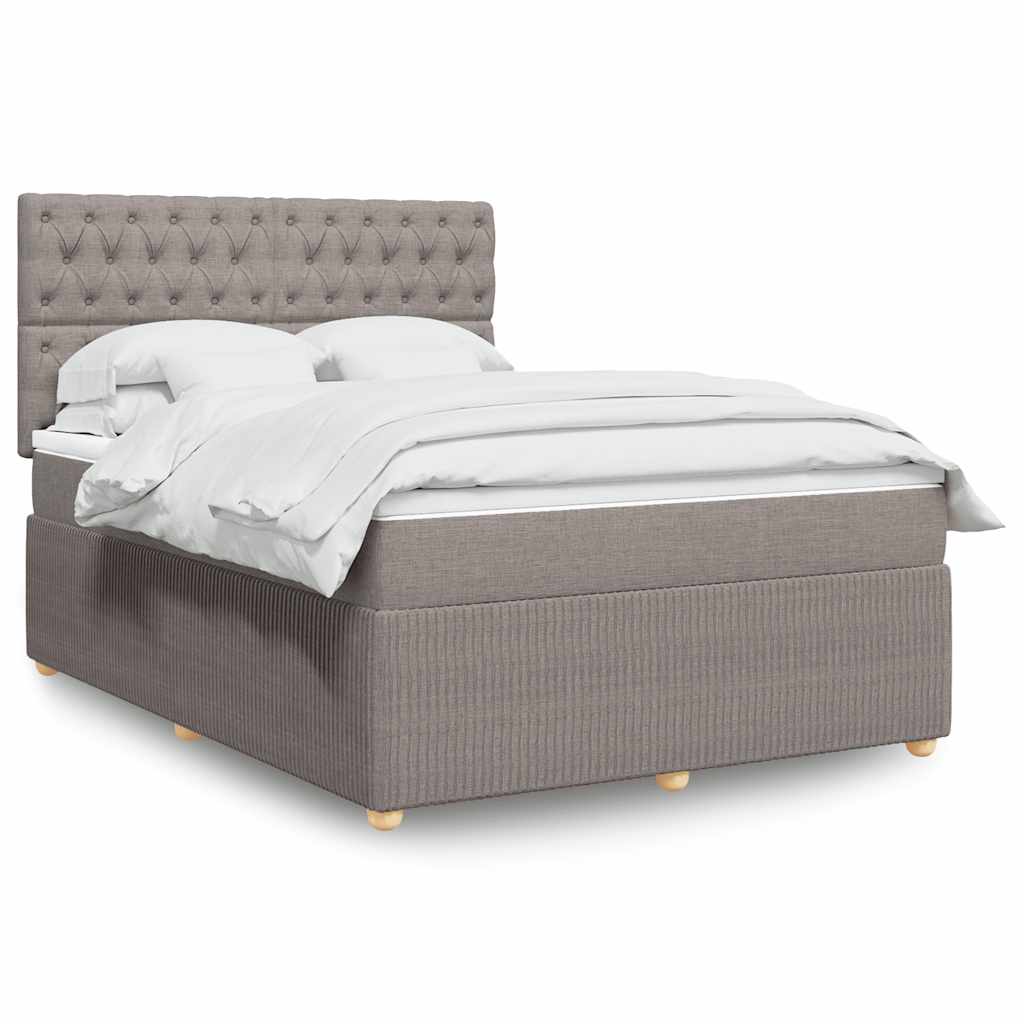 Boxspringbett Mit Matratze Stoff Taupe