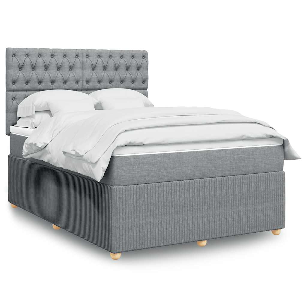 Boxspringbett Mit Matratze Stoff Hellgrau