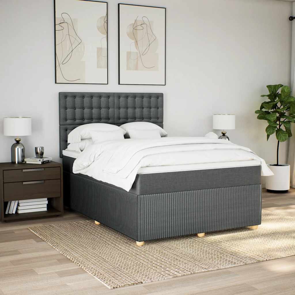 Boxspringbett Mit Matratze Stoff Dunkelgrau