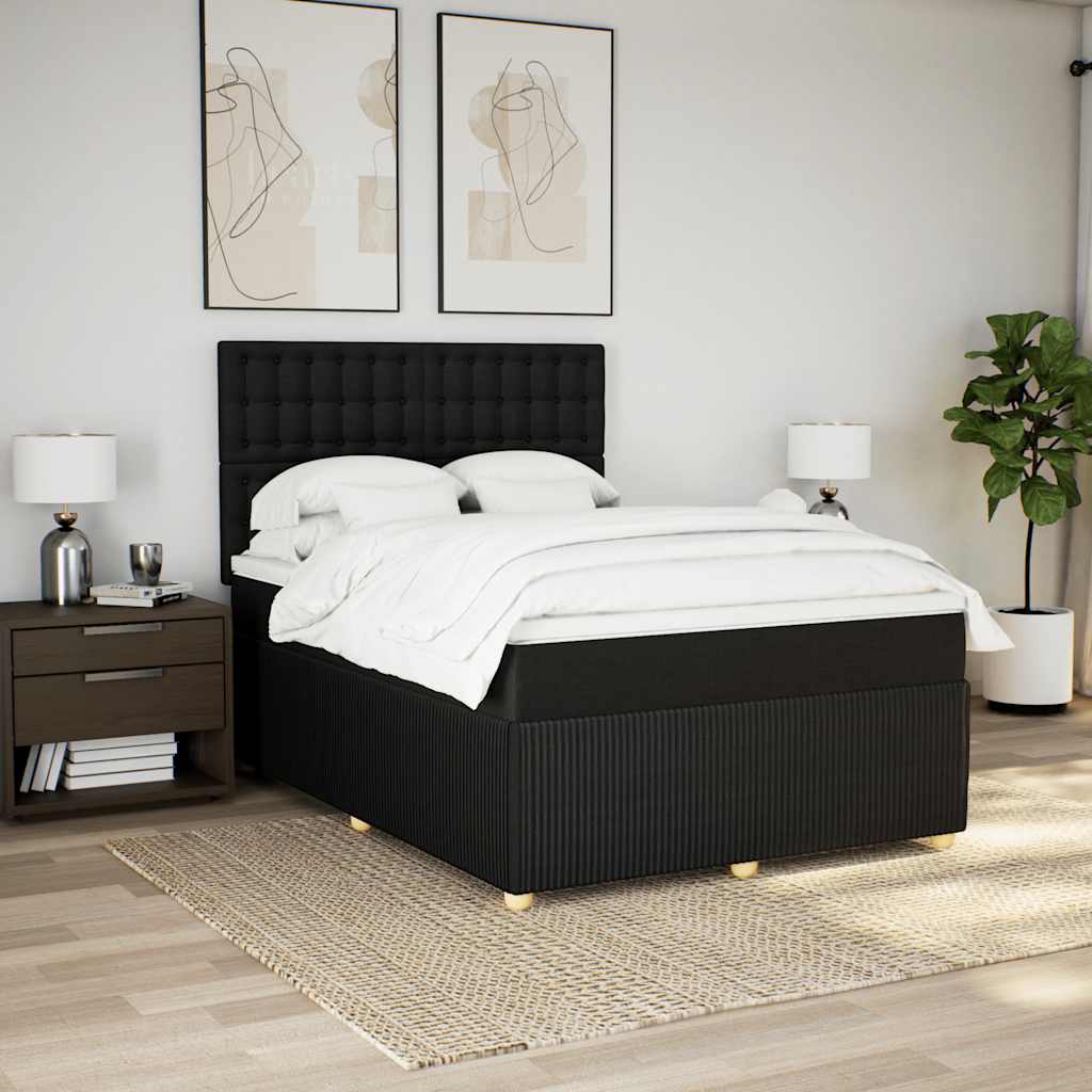 Boxspringbett Mit Matratze Stoff Schwarz