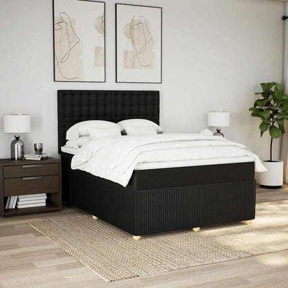 Boxspringbett Mit Matratze Stoff Schwarz