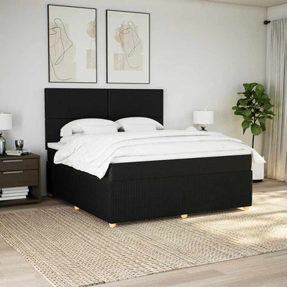 Boxspringbett Mit Matratze Stoff Schwarz
