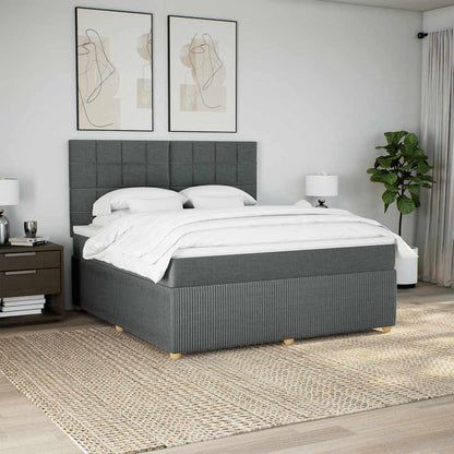 Boxspringbett Mit Matratze Stoff Dunkelgrau