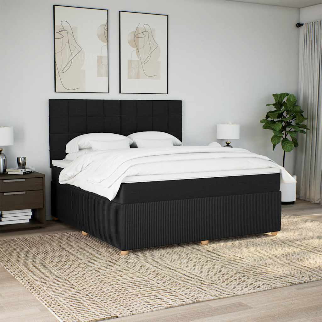 Boxspringbett Mit Matratze Stoff Schwarz