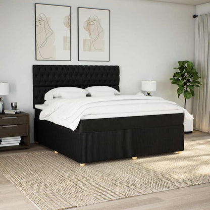 Boxspringbett Mit Matratze Stoff Schwarz