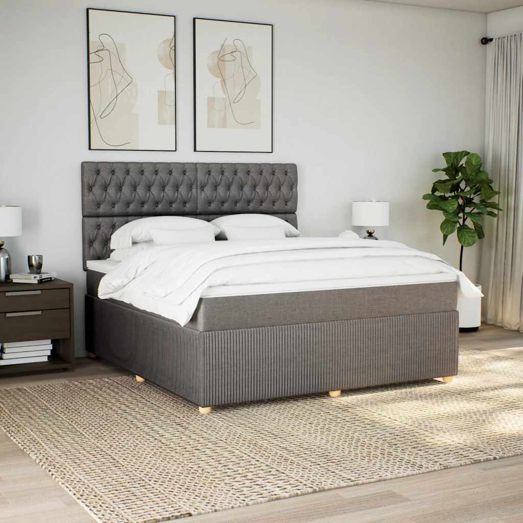 Boxspringbett Mit Matratze Stoff Taupe