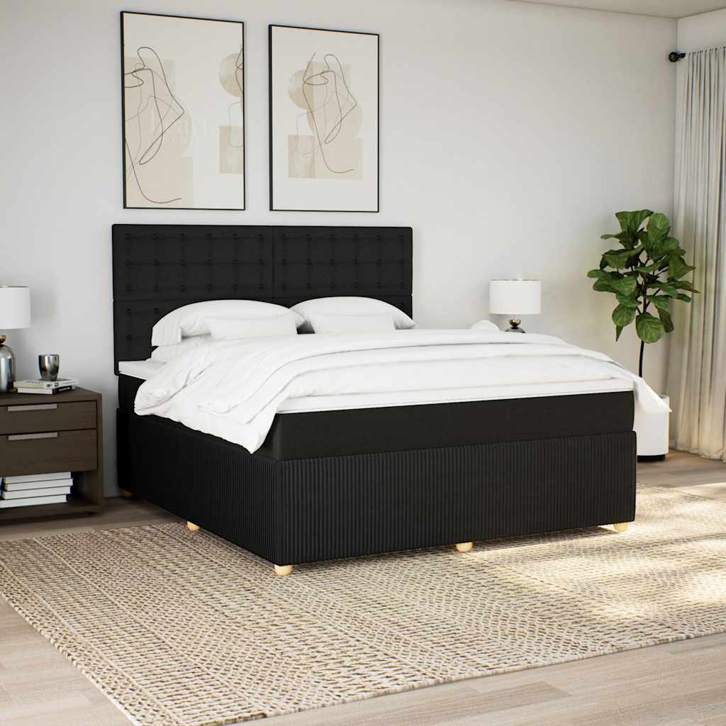 Boxspringbett Mit Matratze Stoff Schwarz