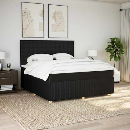 Boxspringbett Mit Matratze Stoff Schwarz
