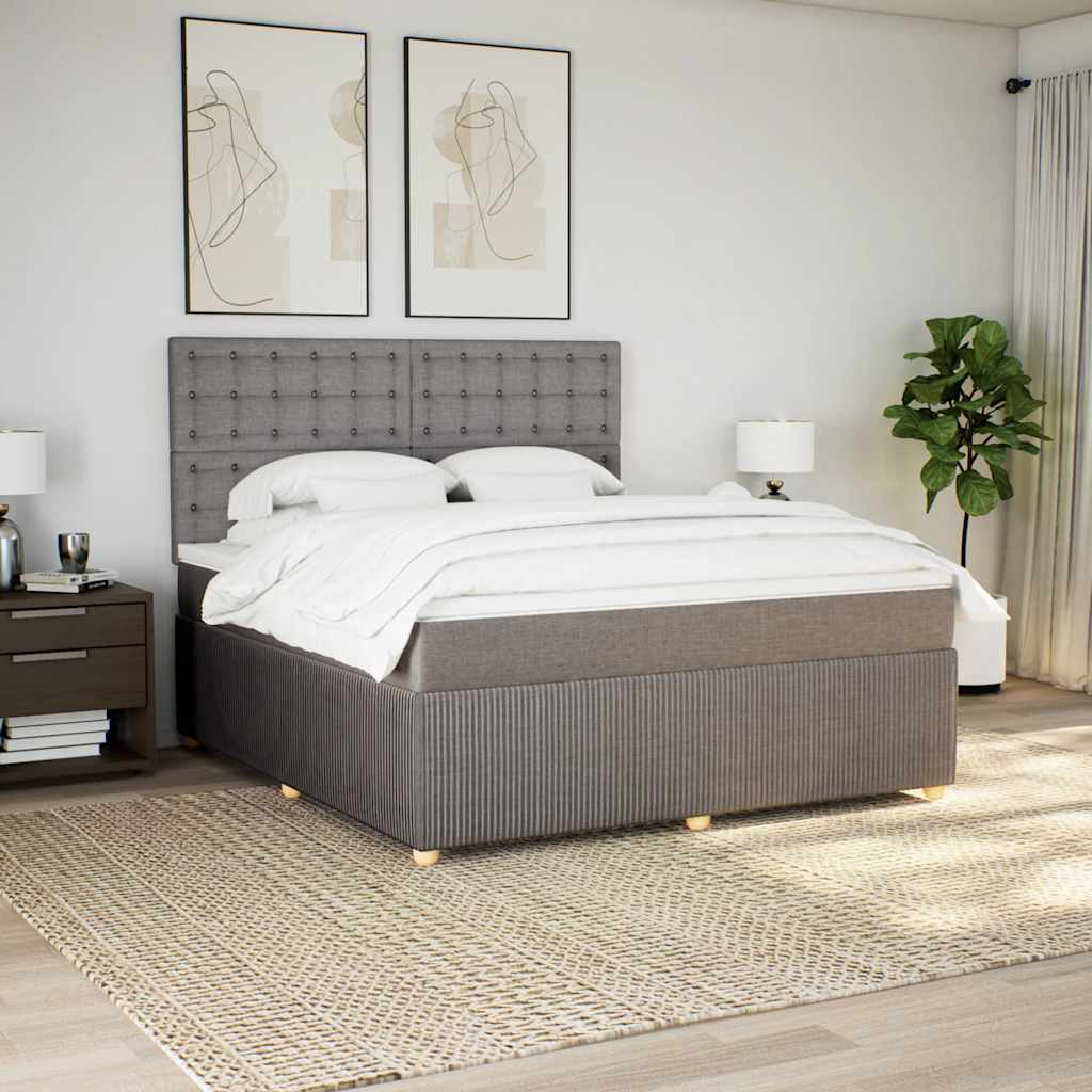 Boxspringbett Mit Matratze Stoff Taupe