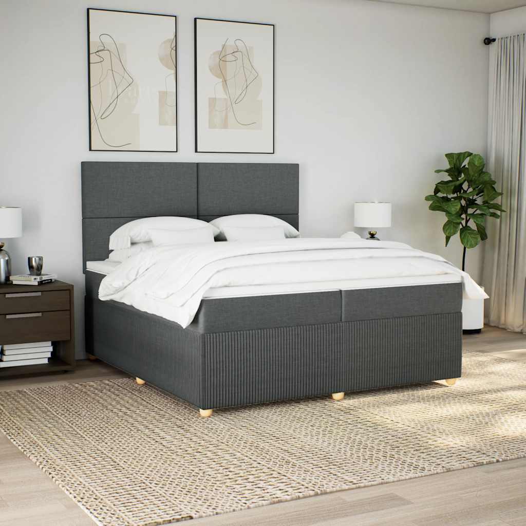 Boxspringbett Mit Matratze Stoff Dunkelgrau