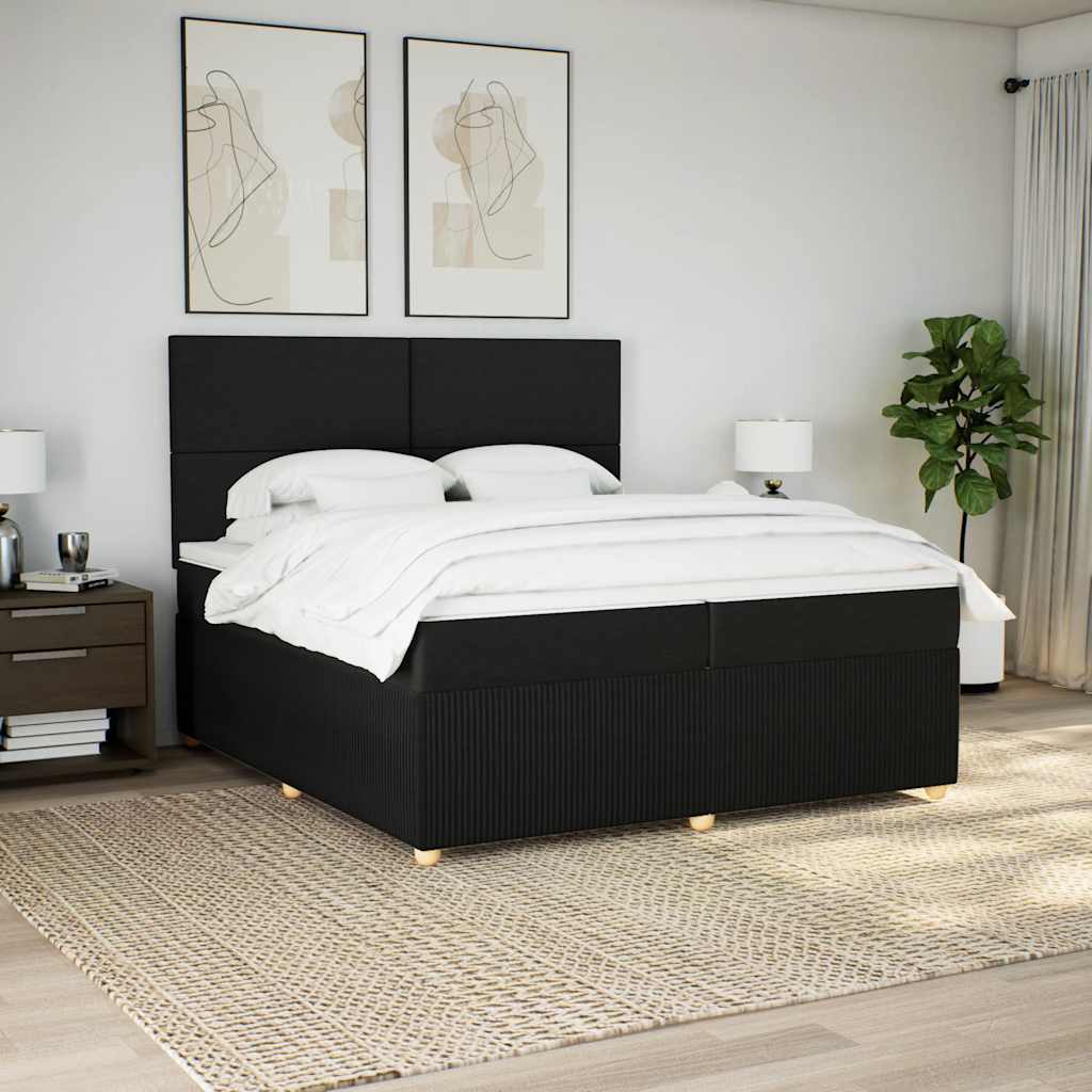 Boxspringbett Mit Matratze Stoff Schwarz