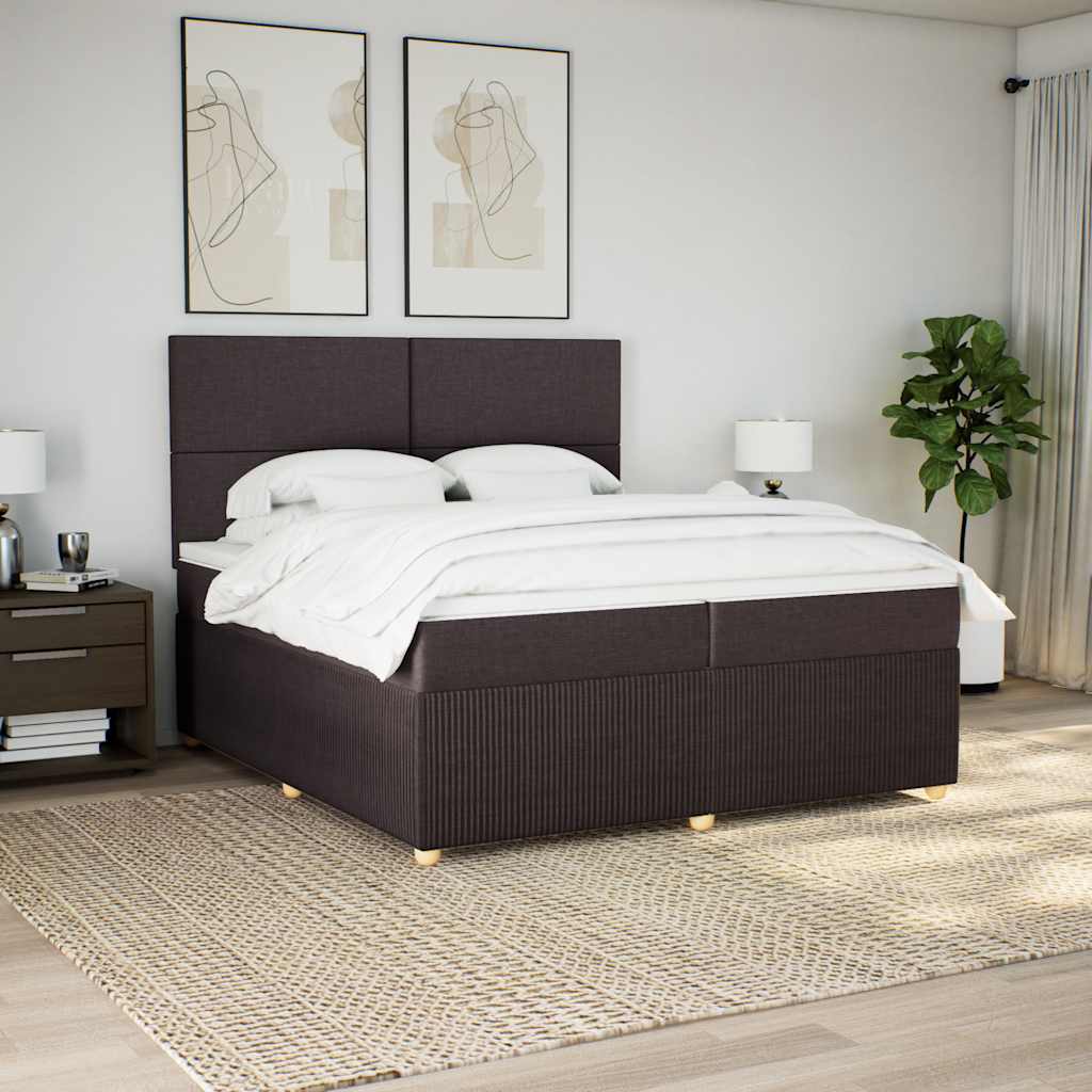 Boxspringbett Mit Matratze Stoff Dunkelbraun