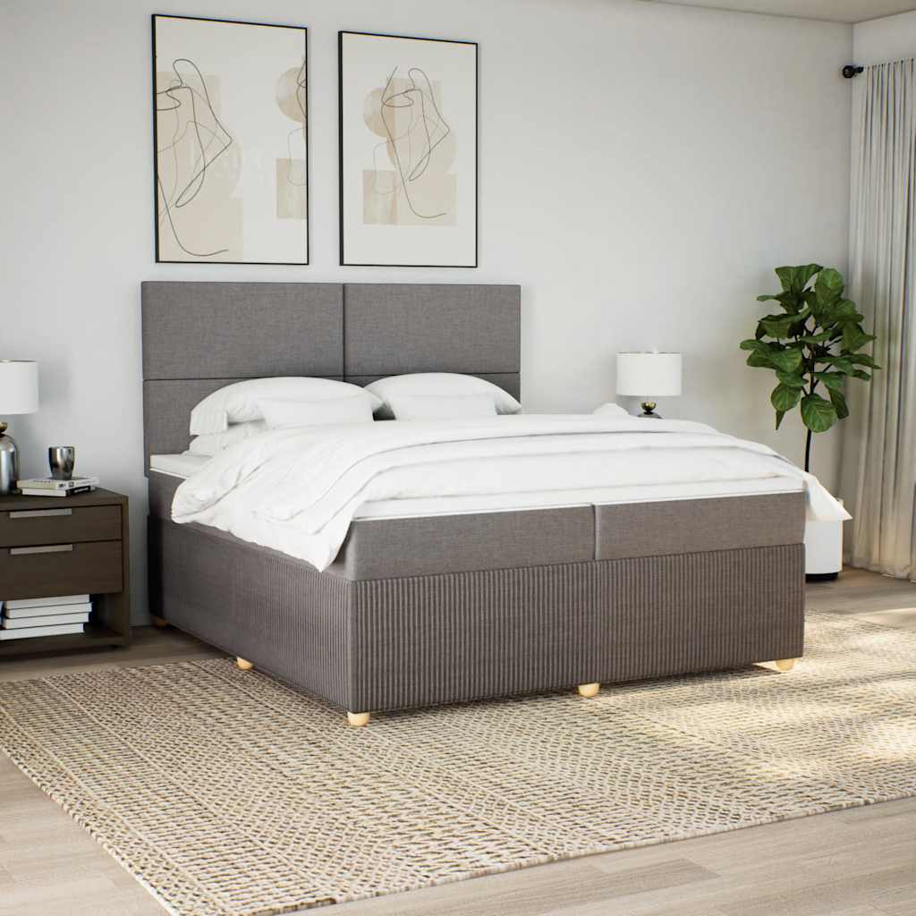 Boxspringbett Mit Matratze Stoff Taupe