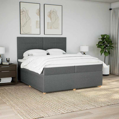 Boxspringbett Mit Matratze Stoff Dunkelgrau