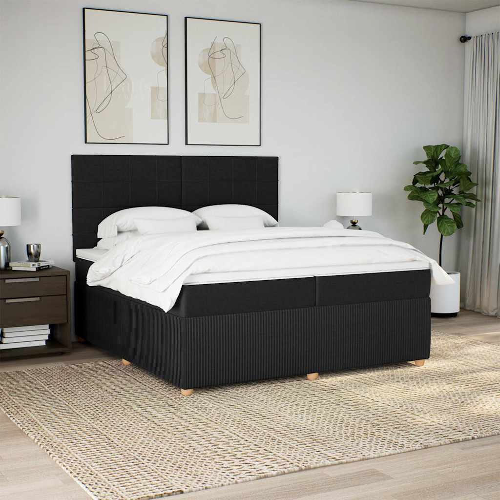Boxspringbett Mit Matratze Stoff Schwarz