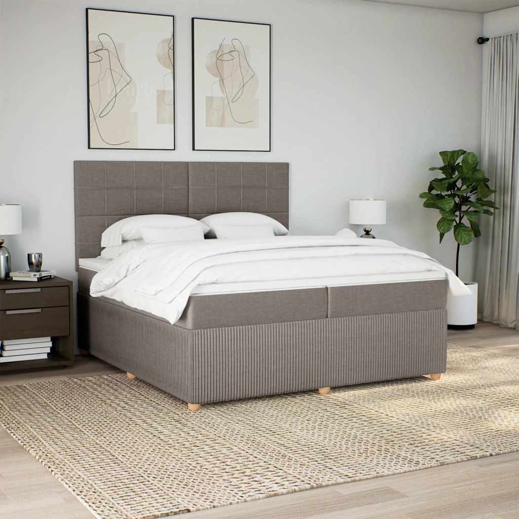 Boxspringbett Mit Matratze Stoff Taupe