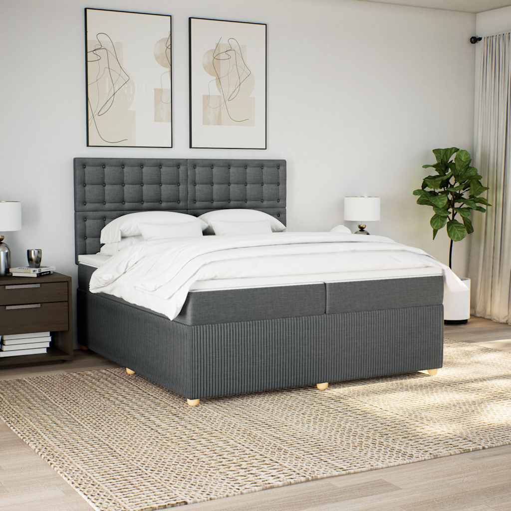 Boxspringbett Mit Matratze Stoff Dunkelgrau