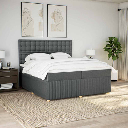 Boxspringbett Mit Matratze Stoff Dunkelgrau