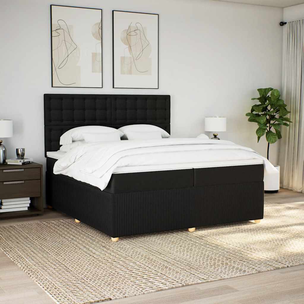Boxspringbett Mit Matratze Stoff Schwarz