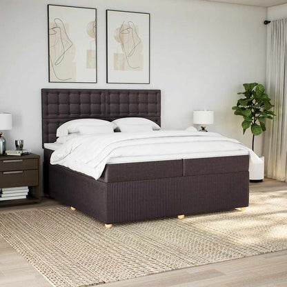 Boxspringbett Mit Matratze Stoff Dunkelbraun