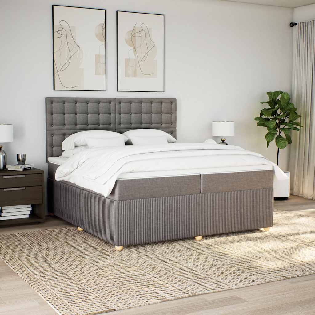 Boxspringbett Mit Matratze Stoff Taupe