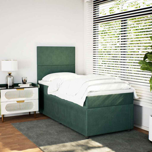 Boxspringbett Mit Matratze Samt Dunkelgrün