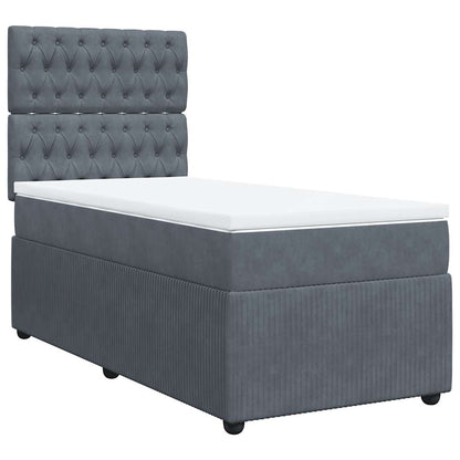 Boxspringbett Mit Matratze Samt Dunkelgrau