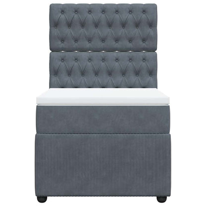 Boxspringbett Mit Matratze Samt Dunkelgrau